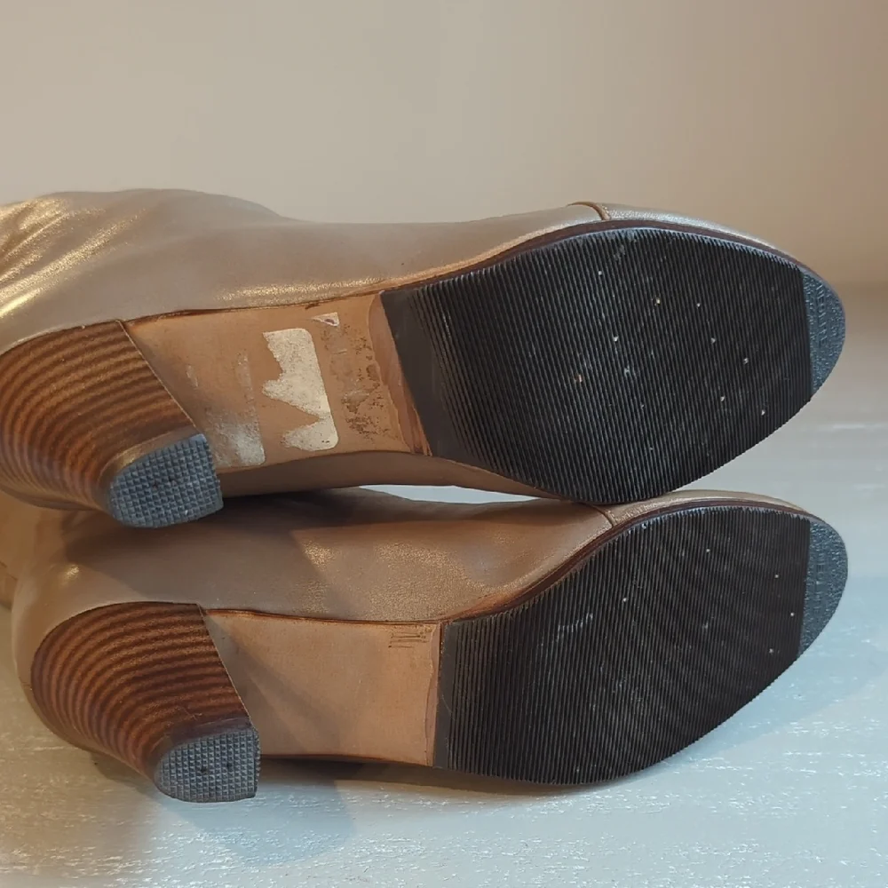 Vintage‎ Golo Leather Boots Heeled Tall Tan size 5.5